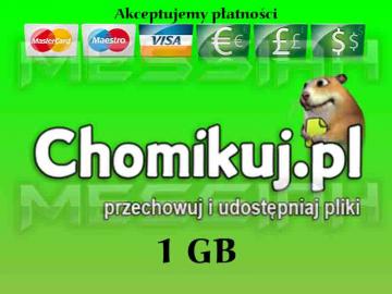 CHOMIKUJ.PL 1 GB TRANSFER 30 DNI - SMS PREMIUM