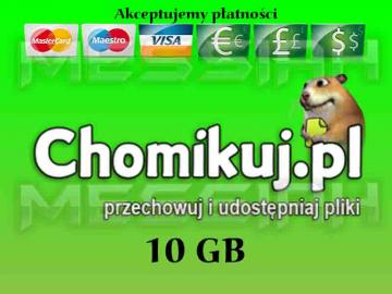 CHOMIKUJ.PL 10 GB TRANSFER 30 DNI - SMS PREMIUM